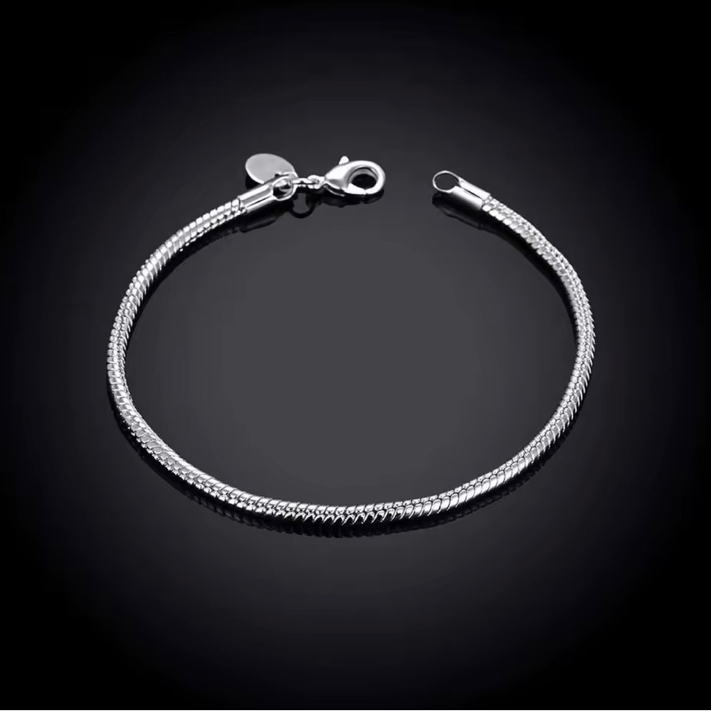 Classic Sterling Silver Snake Chain Bracelet